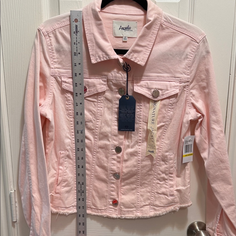 Angels Pale Pink Denim Jacket - Women's Light Pink Trucker - Picture 4 of 6